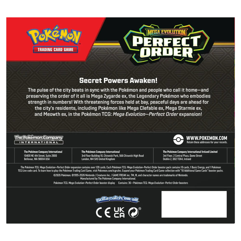 Pokémon Mega Evolution: Perfect Order — Booster Display (36 Packs) [ENG]