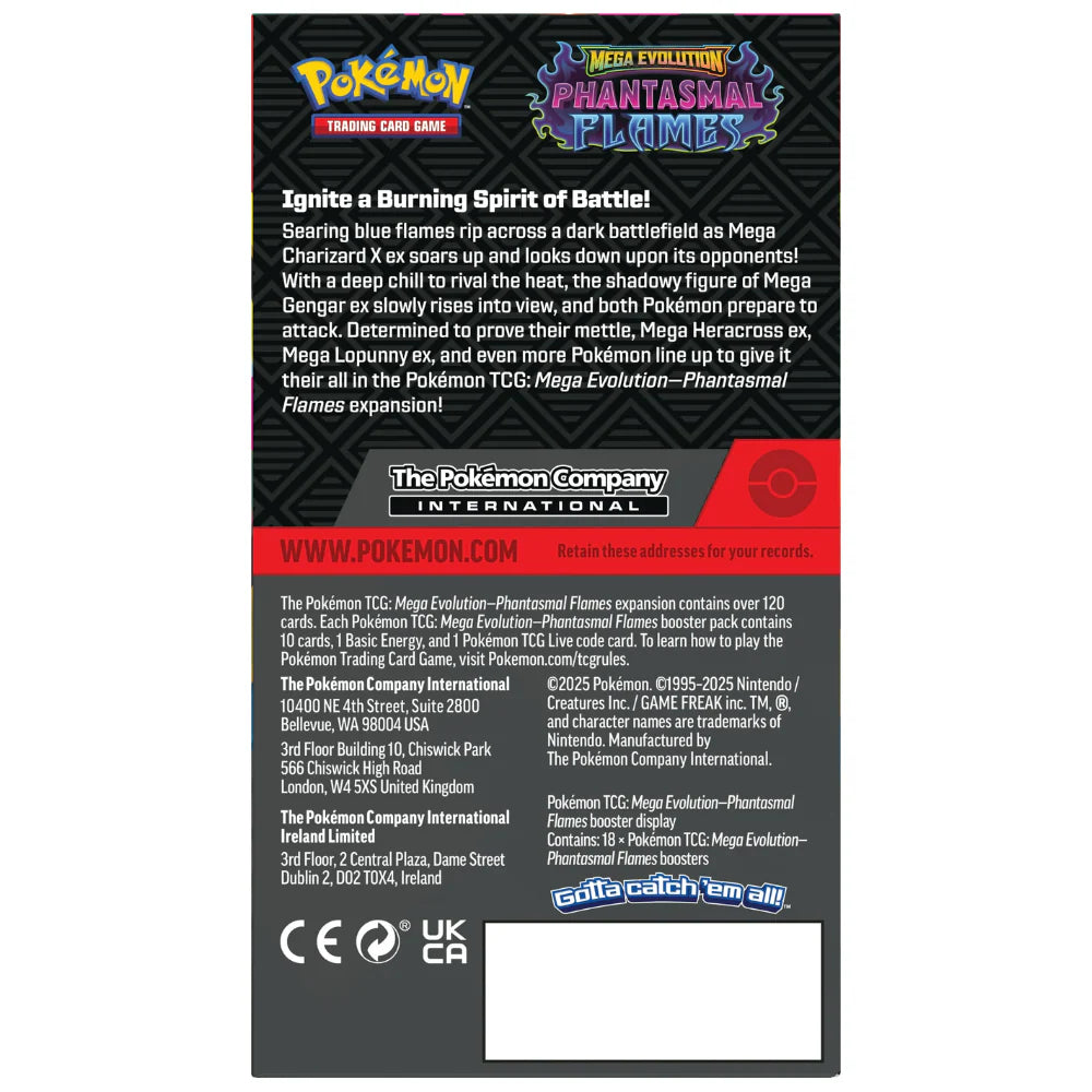 Pokémon Mega Evolution: Phantasmal Flames — Half Booster Display (18 Packs) [ENG]
